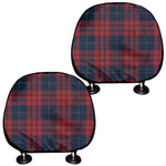Blue And Red Tartan Pattern Print Car Headrest Covers