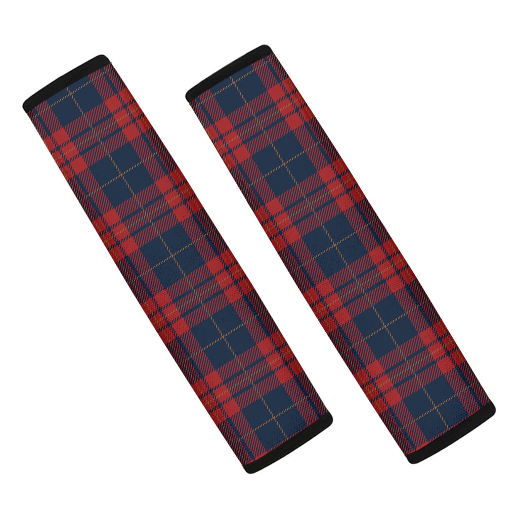 Blue And Red Tartan Pattern Print Car Seat Belt Covers