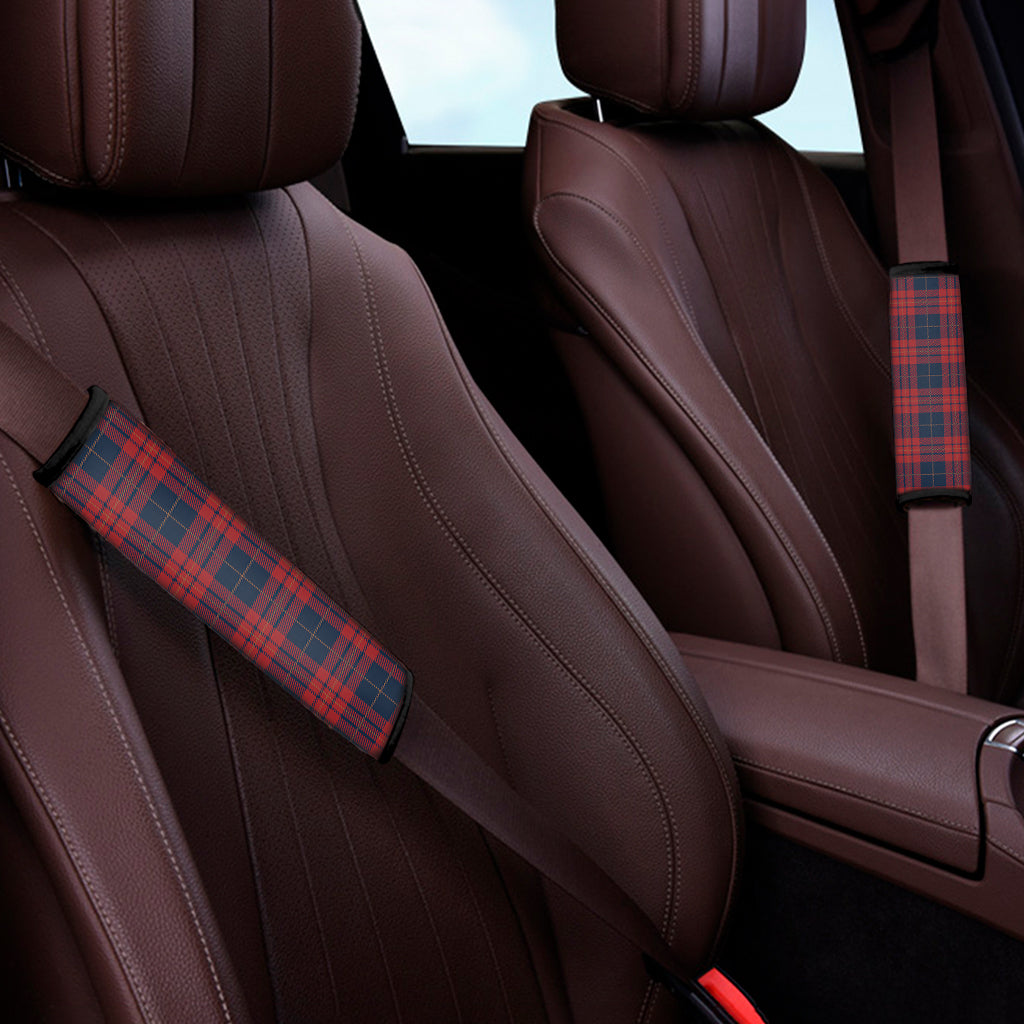 Blue And Red Tartan Pattern Print Car Seat Belt Covers