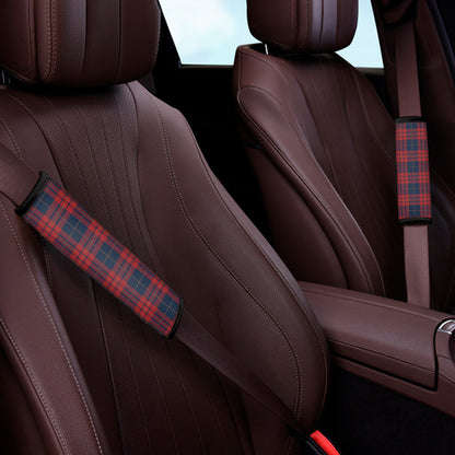 Blue And Red Tartan Pattern Print Car Seat Belt Covers