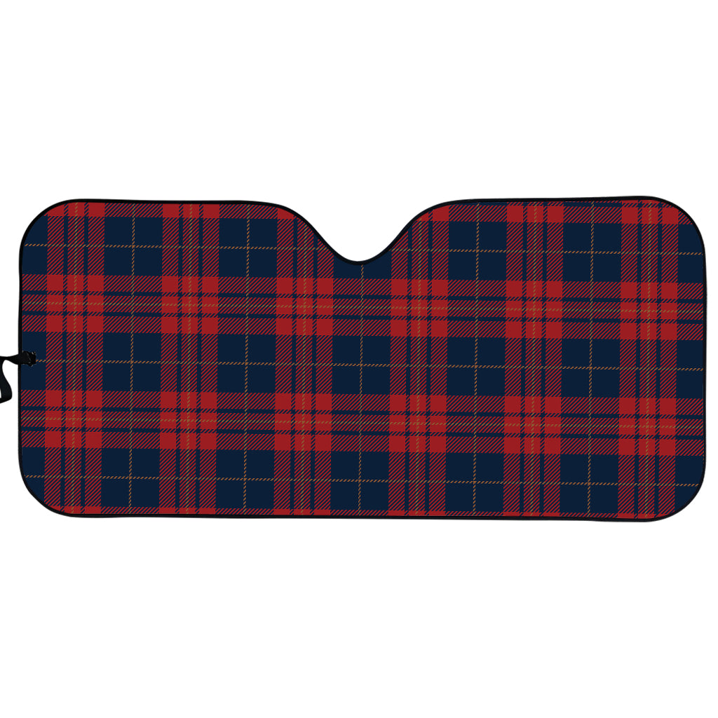 Blue And Red Tartan Pattern Print Car Sun Shade