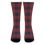 Blue And Red Tartan Pattern Print Crew Socks