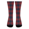 Blue And Red Tartan Pattern Print Crew Socks