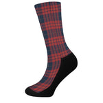 Blue And Red Tartan Pattern Print Crew Socks