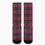 Blue And Red Tartan Pattern Print Crew Socks