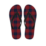 Blue And Red Tartan Pattern Print Flip Flops