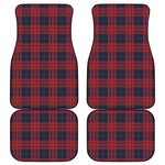 Blue And Red Tartan Pattern Print Front and Back Car Floor Mats