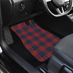 Blue And Red Tartan Pattern Print Front and Back Car Floor Mats