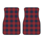 Blue And Red Tartan Pattern Print Front Car Floor Mats