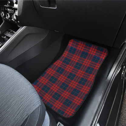 Blue And Red Tartan Pattern Print Front Car Floor Mats