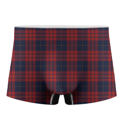 Blue And Red Tartan Pattern Print Men's Boxer Briefs
