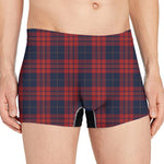 Blue And Red Tartan Pattern Print Men's Boxer Briefs
