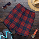 Blue And Red Tartan Pattern Print Men's Shorts