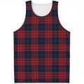 Blue And Red Tartan Pattern Print Men's Tank Top