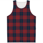Blue And Red Tartan Pattern Print Men's Tank Top