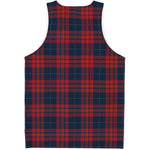 Blue And Red Tartan Pattern Print Men's Tank Top