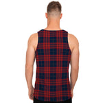 Blue And Red Tartan Pattern Print Men's Tank Top
