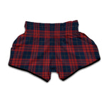 Blue And Red Tartan Pattern Print Muay Thai Boxing Shorts