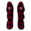 Blue And Red Tartan Pattern Print Muay Thai Shin Guards