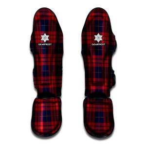 Blue And Red Tartan Pattern Print Muay Thai Shin Guard