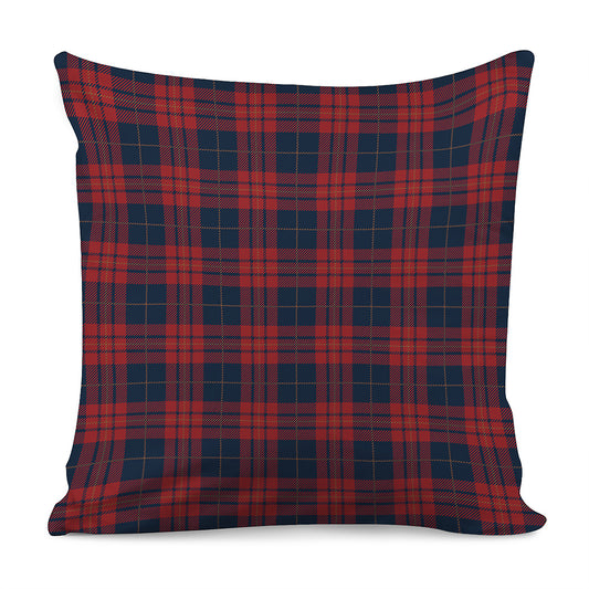 Blue And Red Tartan Pattern Print Pillow Cover