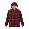 Blue And Red Tartan Pattern Print Pullover Hoodie