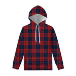 Blue And Red Tartan Pattern Print Pullover Hoodie