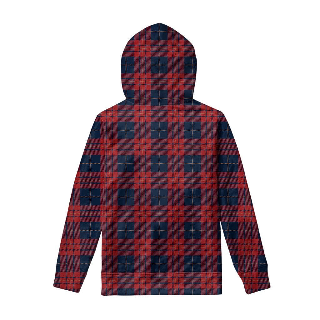 Blue And Red Tartan Pattern Print Pullover Hoodie