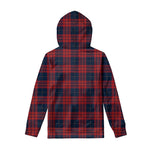Blue And Red Tartan Pattern Print Pullover Hoodie