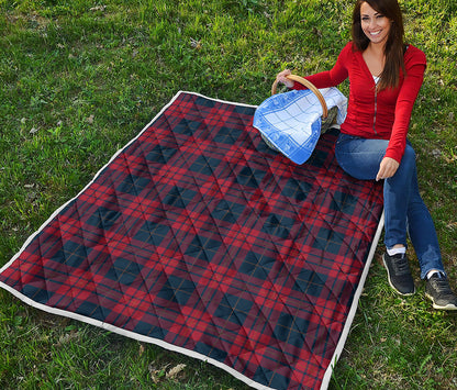 Blue And Red Tartan Pattern Print Quilt