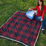 Blue And Red Tartan Pattern Print Quilt