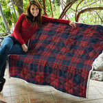 Blue And Red Tartan Pattern Print Quilt