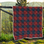 Blue And Red Tartan Pattern Print Quilt