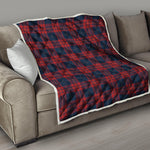 Blue And Red Tartan Pattern Print Quilt
