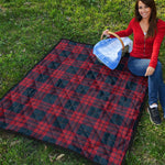 Blue And Red Tartan Pattern Print Quilt