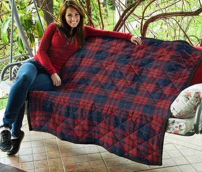 Blue And Red Tartan Pattern Print Quilt