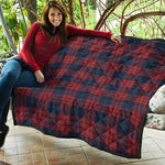 Blue And Red Tartan Pattern Print Quilt