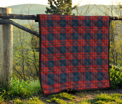 Blue And Red Tartan Pattern Print Quilt