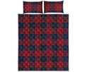 Blue And Red Tartan Pattern Print Quilt Bed Set