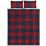 Blue And Red Tartan Pattern Print Quilt Bed Set