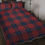 Blue And Red Tartan Pattern Print Quilt Bed Set