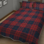 Blue And Red Tartan Pattern Print Quilt Bed Set