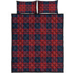 Blue And Red Tartan Pattern Print Quilt Bed Set