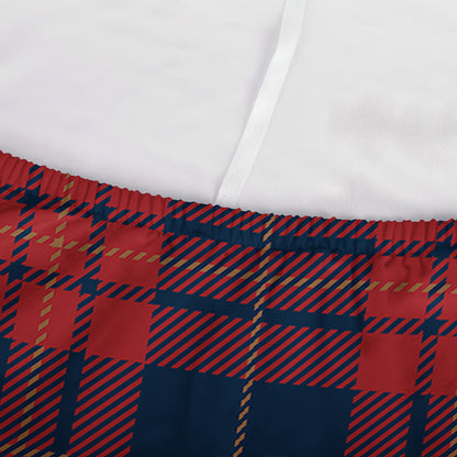 Blue And Red Tartan Pattern Print Sofa Cover