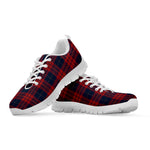 Blue And Red Tartan Pattern Print White Sneakers