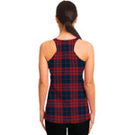 Blue And Red Tartan Pattern Print Women's Racerback Tank Top