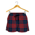 Blue And Red Tartan Pattern Print Women's Shorts