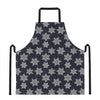 Blue And Silver Snowflake Pattern Print Apron