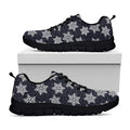 Blue And Silver Snowflake Pattern Print Black Running Shoes