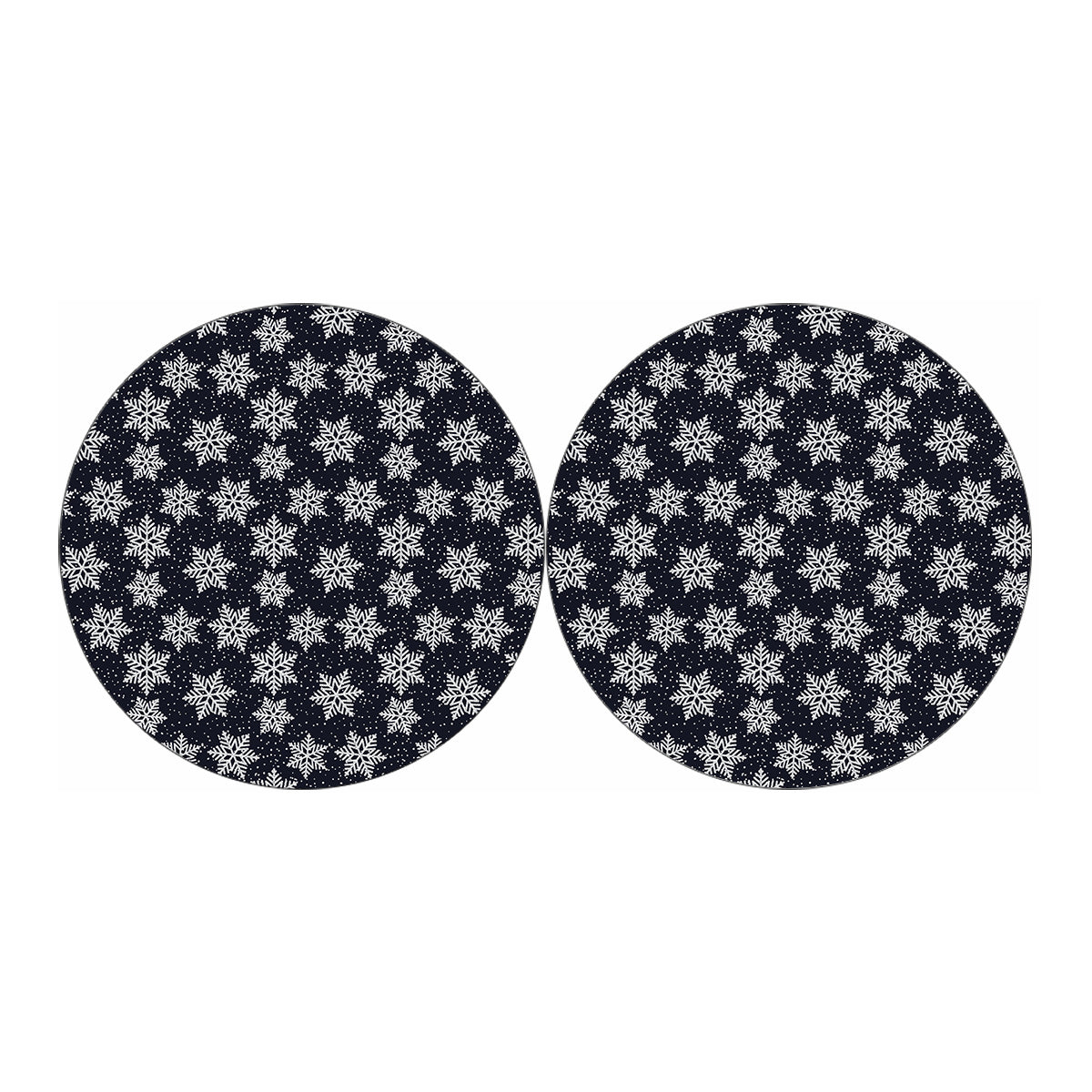 Blue And Silver Snowflake Pattern Print Car Coasters